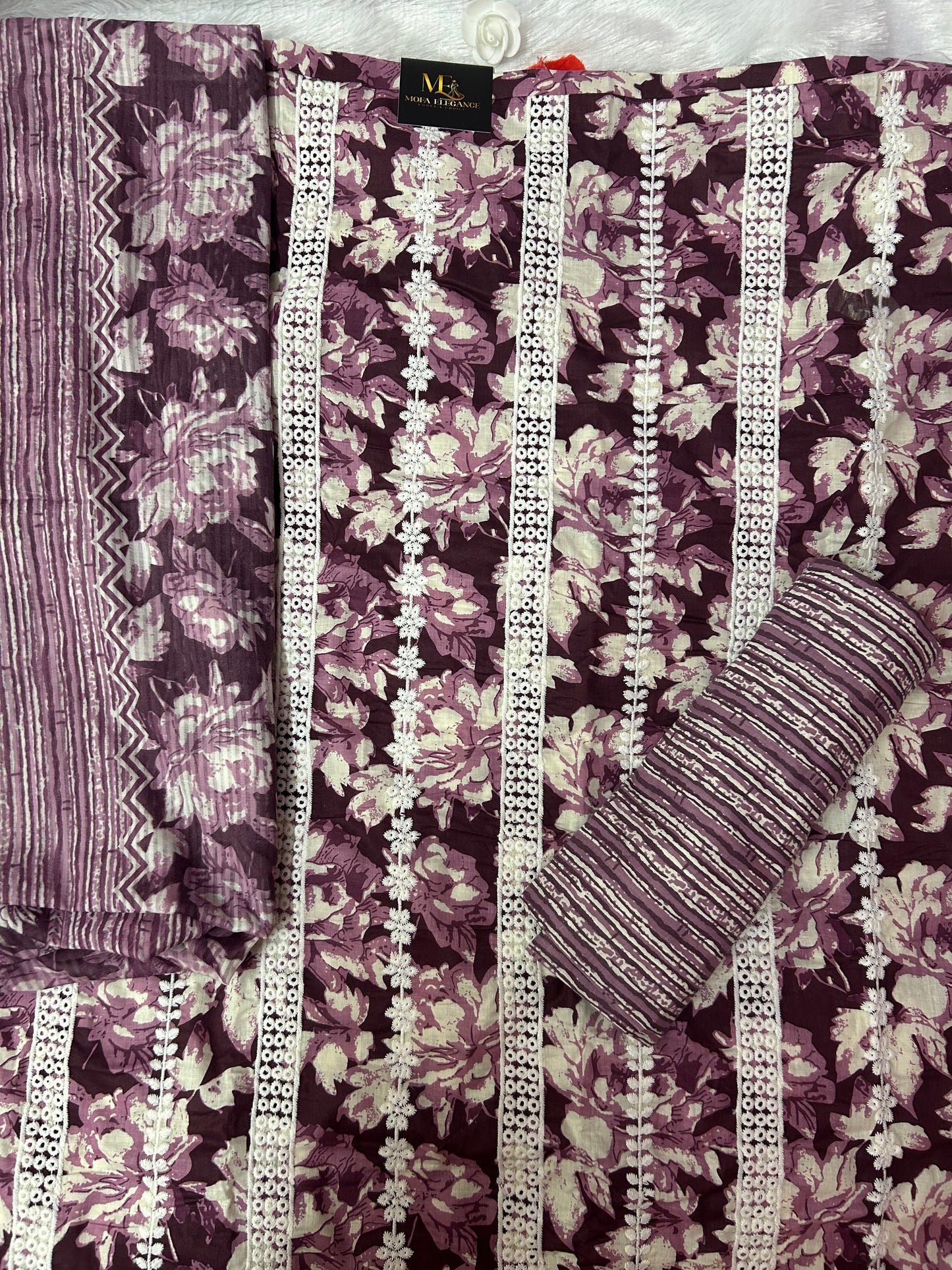 PURPLE SUIT WITH THREAD WORK