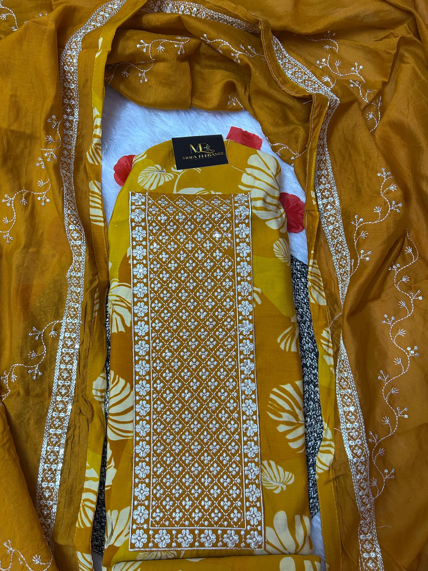 YELLOW JAM COTTON SUIT WITH FLORAL