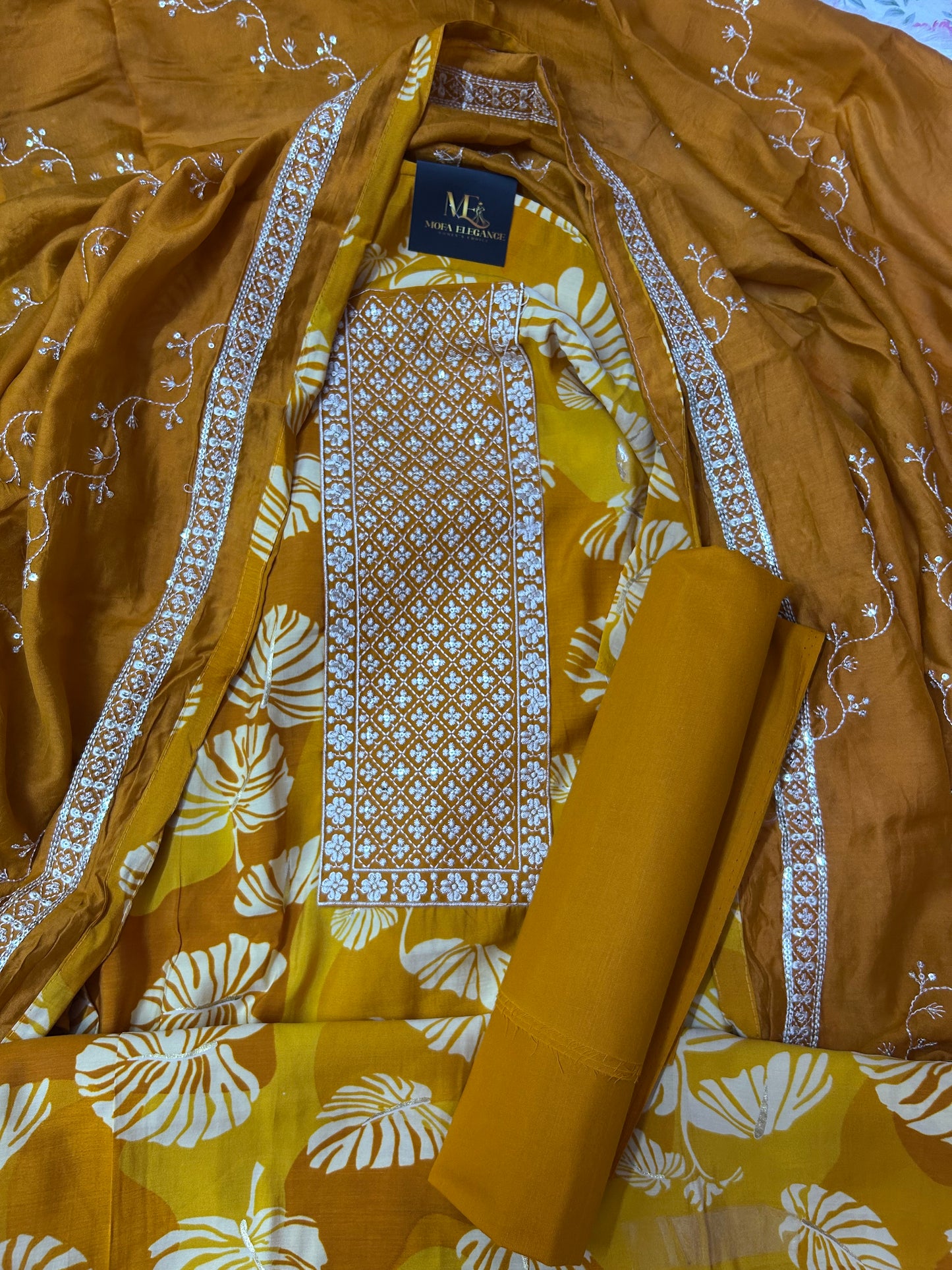 YELLOW JAM COTTON SUIT WITH FLORAL