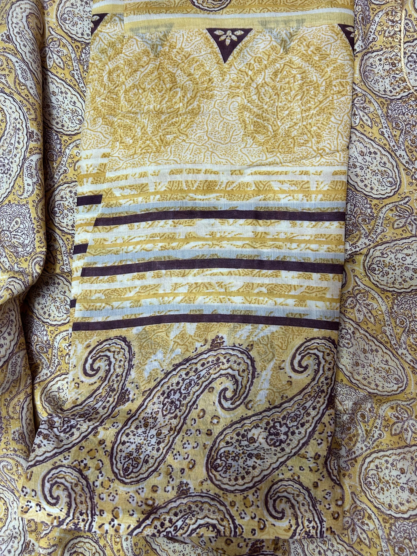 YELLOW COTTON SUIT WITH THREAD WORK