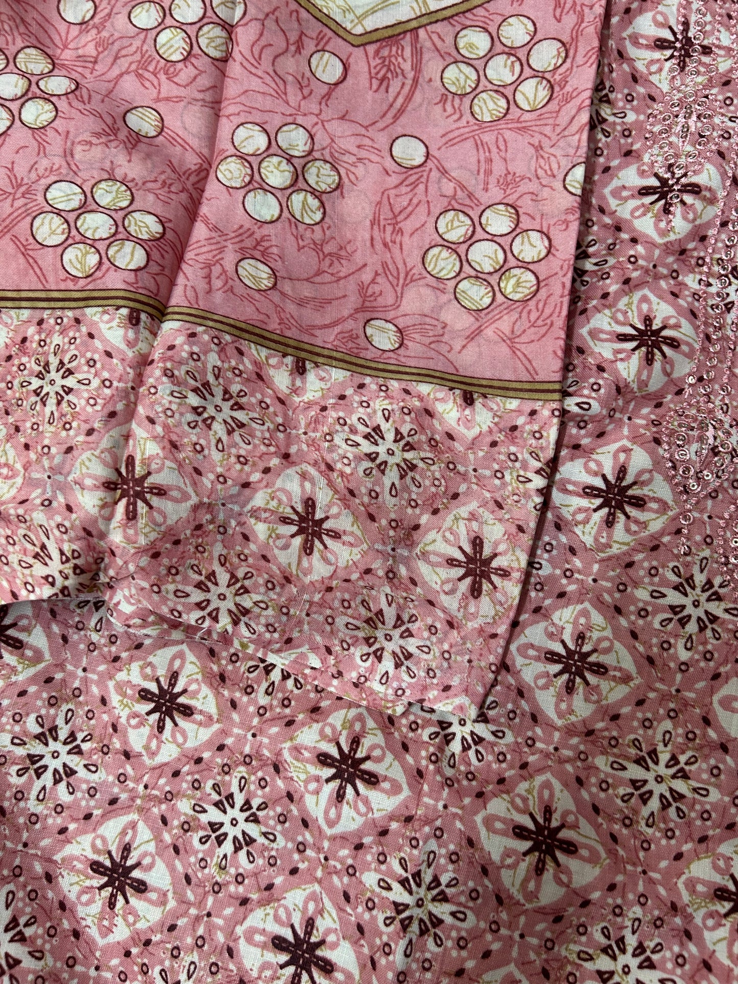 PINK COTTON SUIT WITH THREAD WORK