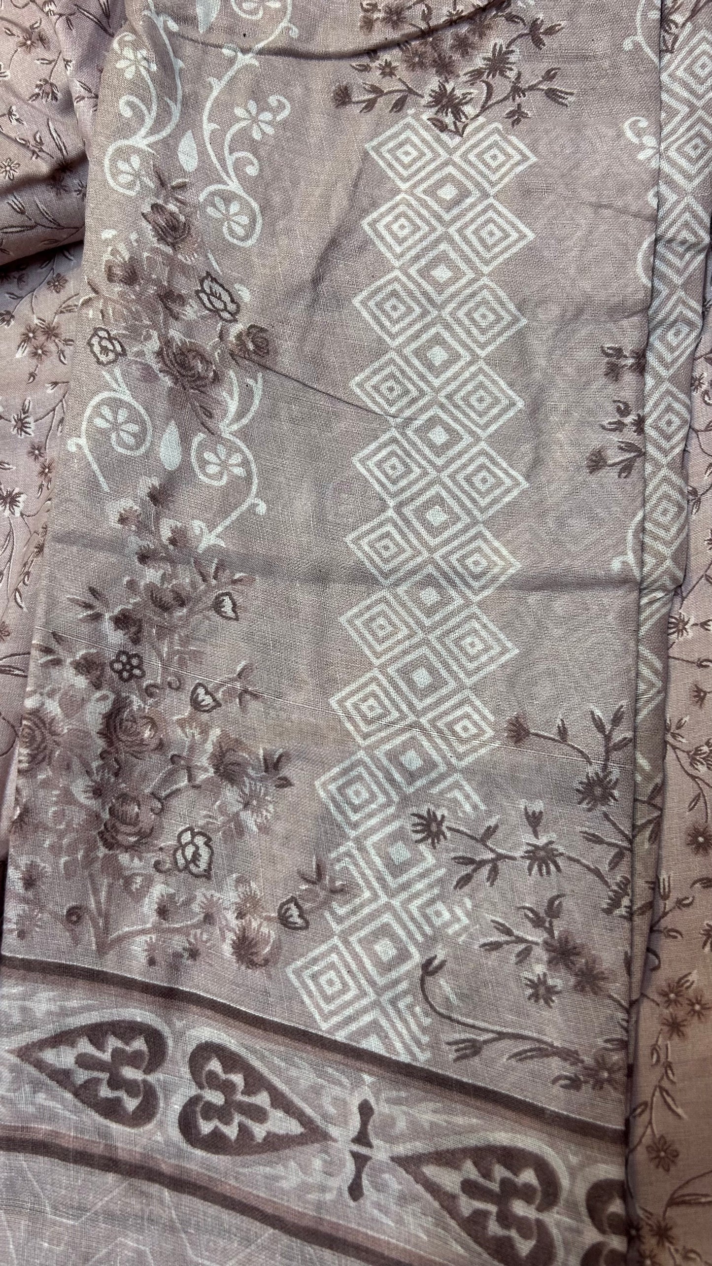 BROWN COTTON SUIT WITH THREAD WORK